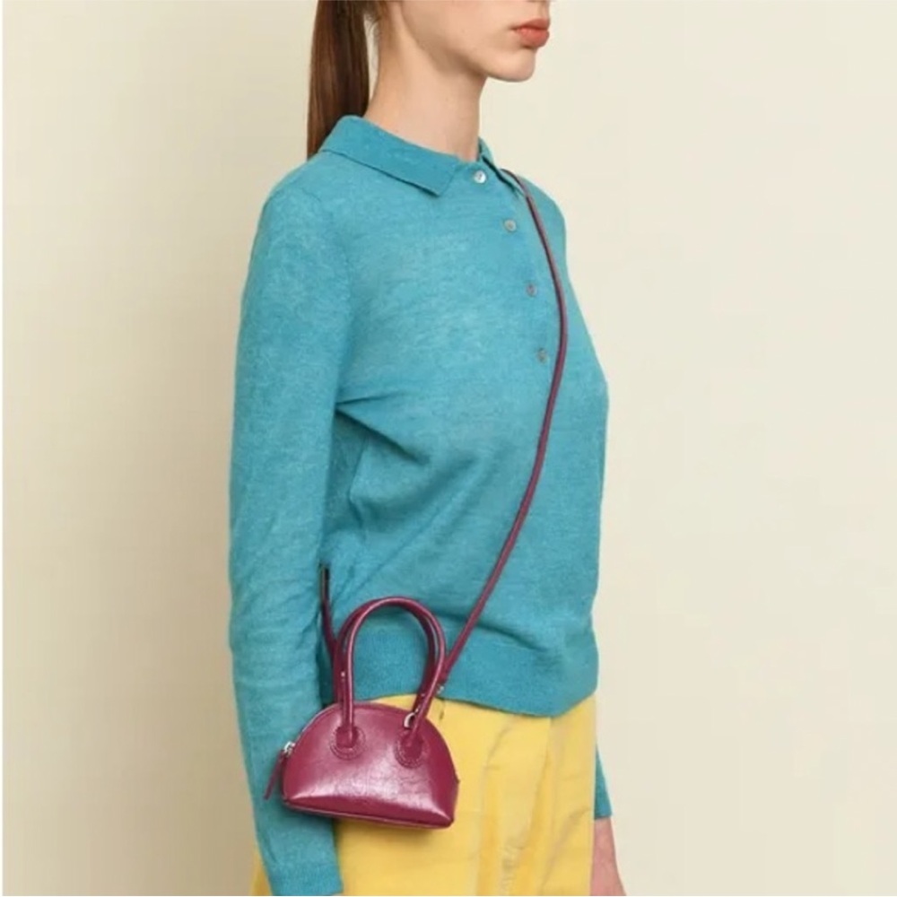 Marge Sherwood plum purple crossbody mini purse